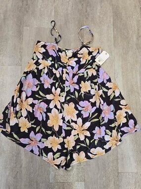 Black floral Billabong romper